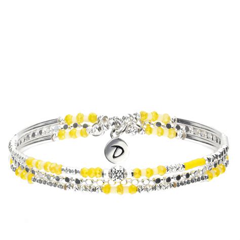 Bracelet Double élastique Calvi Jaune Brillant DORIANE BIJOUX