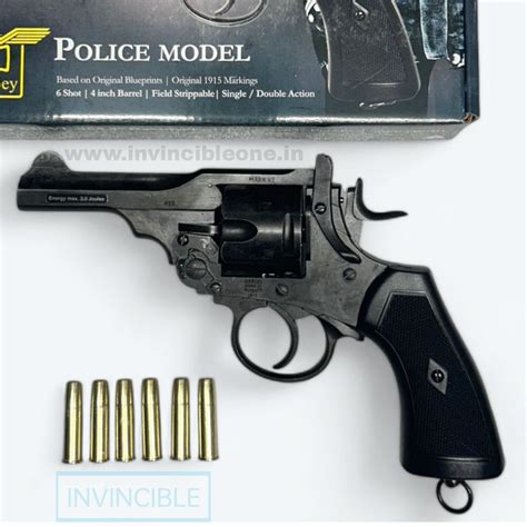 Webley MKVI 4 Co2 Pellet Revolver 4 Inch Barrel Police Model Aged