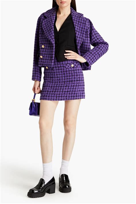 Sandro Checked Bouclé Tweed Mini Skirt The Outnet