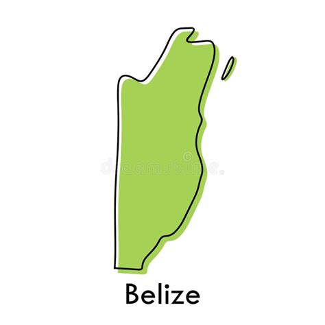 Belize Map Simple Hand Drawn Stylized Concept With Sketch Black Line