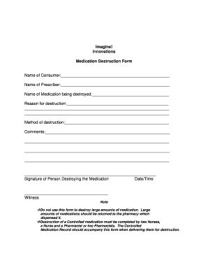 Medication Destruction Form Fill Online Printable Fillable Blank