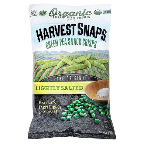 Harvest Snaps Organic Green Pea Snack Crisps Lightly Salted 20 Oz