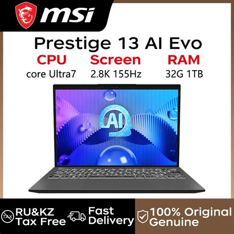 Msi Ordenadores Port Tiles Msi Prestige Ai Evo Intel Core Ultra