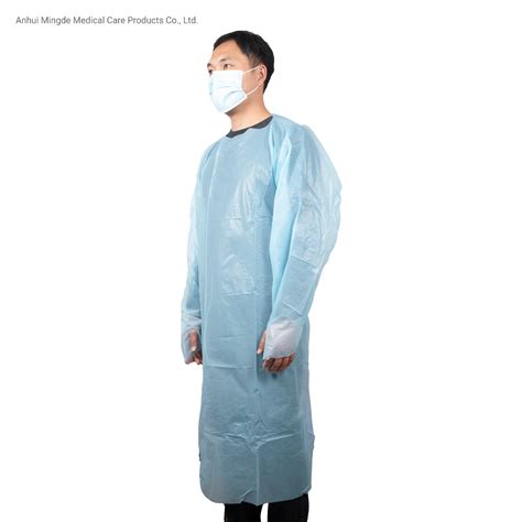 Disposable Medical Surgical Waterproof CPE PE Isolation Robe Gown