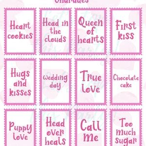 Valentine's Day Charades, Valentine Charades, Printable Valentine ...