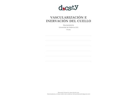 Vascularización e inervación del cuello Enrique Solis uDocz