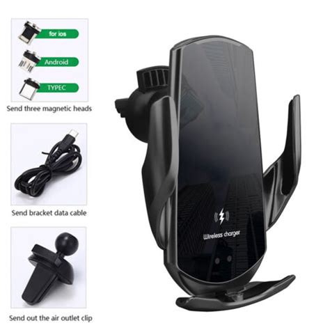 15w Wireless Car Charger Mount Automatic Clamping Phone Holder For