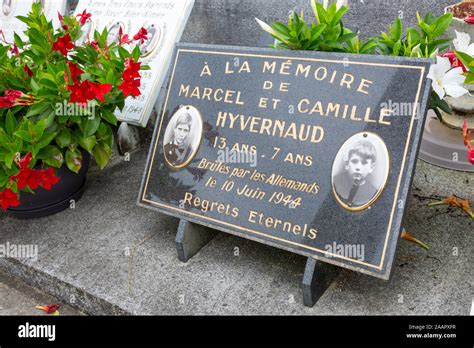 Gravestones Of Some Of The Victims Of The Nazi Atrocity In Oradour Sur