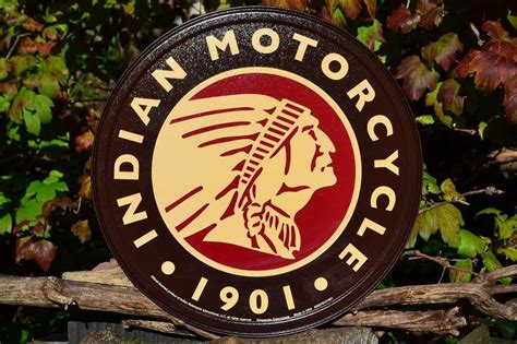 Indian Motorcycle Company Tin Metal Sign Chief Logo Scout Since