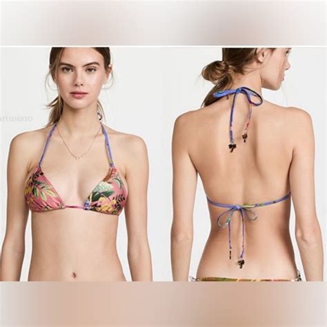 Zimmermann Swim Zimmermann Tropicana Mini Triangle Bikini Top Sz