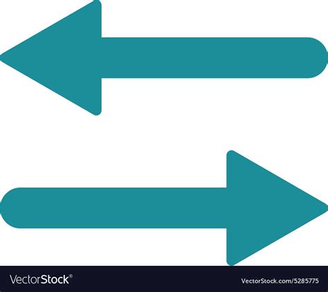 Arrows Exchange Horizontal Flat Soft Blue Color Vector Image