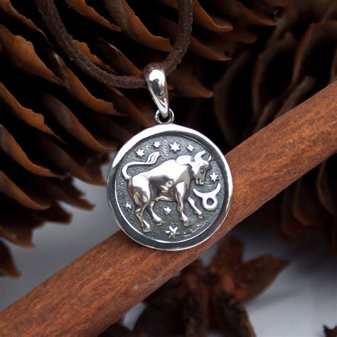 Taurus Necklace Zodiac Pendant Necklace Sterling Silver Etsy