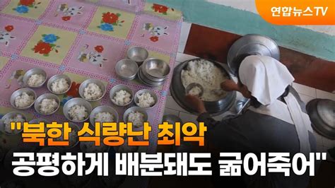 북한 식량난 최악공평하게 배분돼도 굶어죽어 연합뉴스tv Yonhapnewstv Youtube