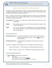 Chem Notes Chapter Intermolecular Forces Of Solids And