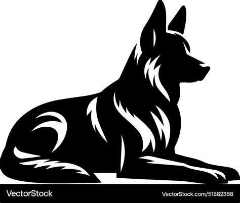 Portrait Of A German Shepherd Dog Isolated Vector Image