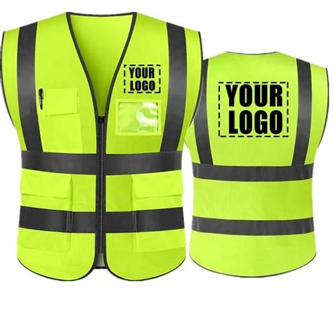 L Chest 120cm Jaune fluo Gilet de sécurité réfléchissant avec texte