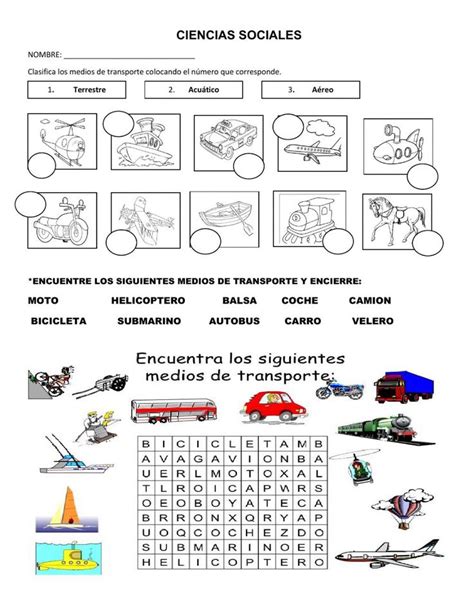 Ejercicio De Medios De Trasportes Medios De Transporte Transporte Riset