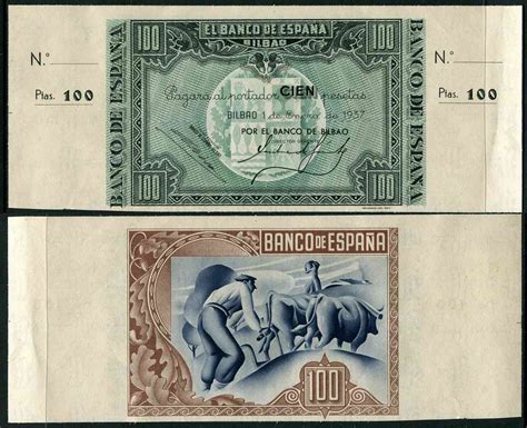 España 1937 Billetes República Española Nº 00400 C SC UNC 100