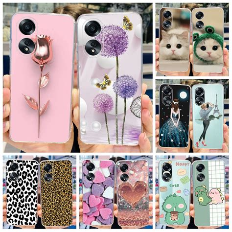 For Oppo A58 4g 2023 Case New Fashion Dandelion Flower Clear Silicone Soft Cover For Oppoa58 A