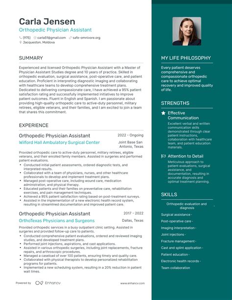 3 Successful Orthopedic Physician Assistant Resume Examples And Writing Tips For 2024