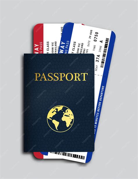 Premium Vector Passport With Airplane Tickets Inside