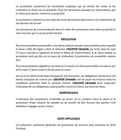 Conditions Générales de Vente Assistante Administrative Indépendante