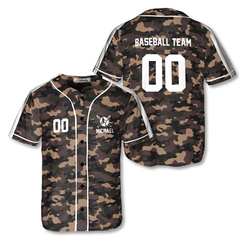 Athlete Retro Camo Pattern Custom Baseball Jersey - Primesty