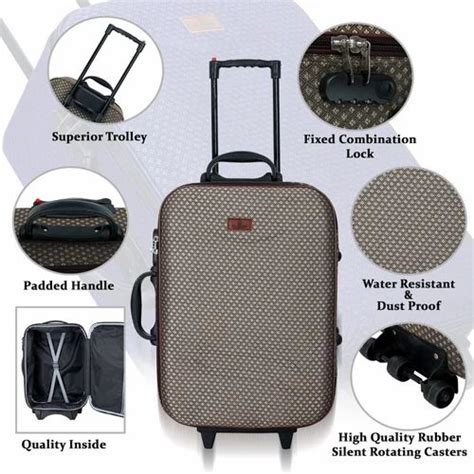 Klassy Collection Polyester Printed Luggage Trolley Bags Wheels At