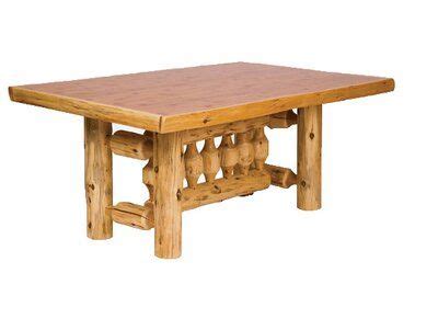 Fireside Lodge Traditional Cedar Log Rectangular Dining Table Wood In