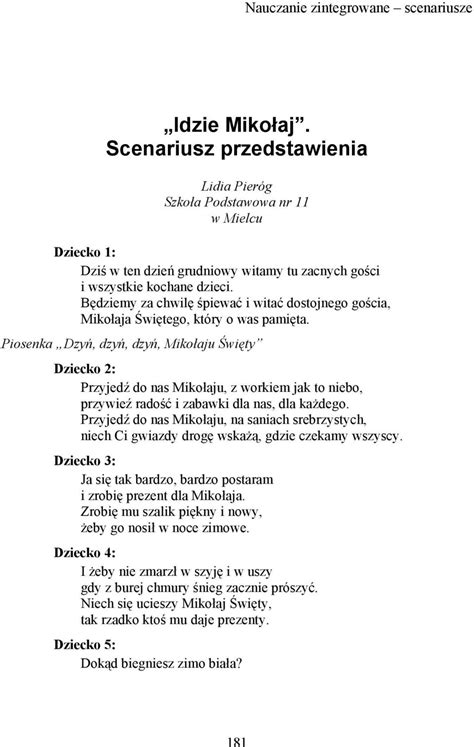 Idzie Miko Aj Scenariusz Przedstawienia Pdf Darmowe Pobieranie