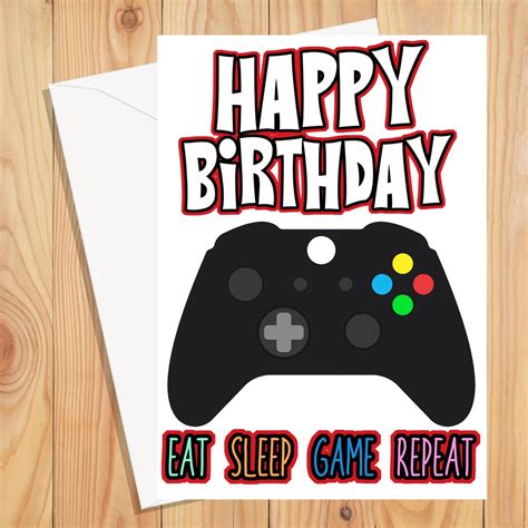 Printable Xbox Controller Birthday Card For Her Birthday Etsy