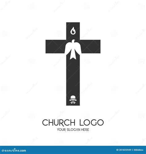 Church Logo Christian Symbols The Cross Of Jesus Christ And The Symbol Of The Holy Spirit Are