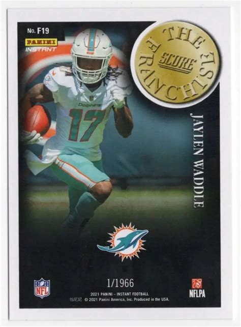 NFL 2021 Panini Instant Score The Franchise Single Card Jaylen Waddle