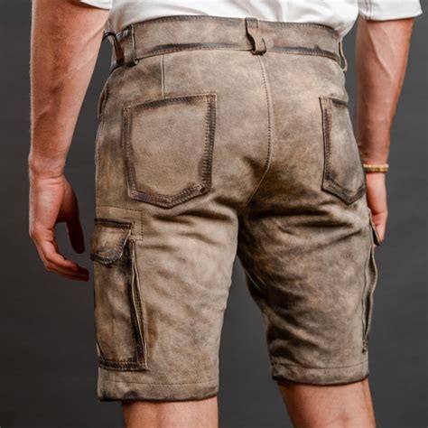 Cargo Lederhose Kurz Seitentaschen Ohne Stickerei