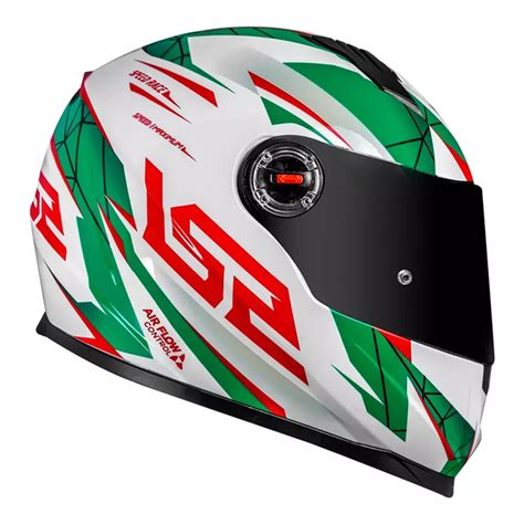 Capacete Classic Draze Ls Branco Verde Piru Motos