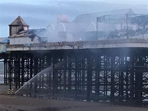 Blackpool Central Pier Fire Dramatic Video As Inferno Engulfs Ride At