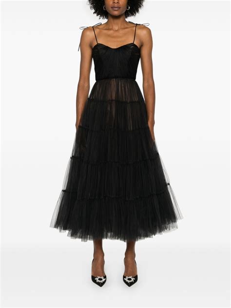 Ana Radu Tulle Maxi Dress Black Farfetch Uk