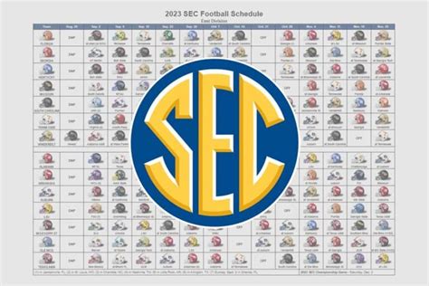 2023 SEC Football Helmet Schedule