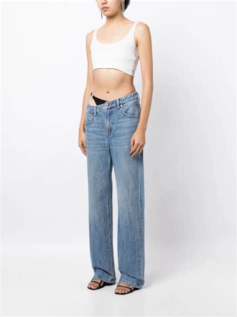 Alexander Wang Bikini Layered Straight Jeans In Denim Modesens