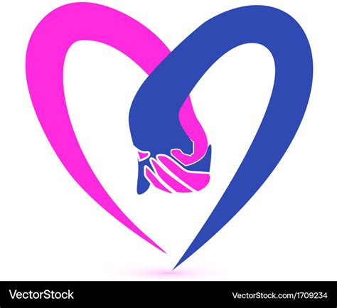 Couple holding hands logo Royalty Free Vector Image