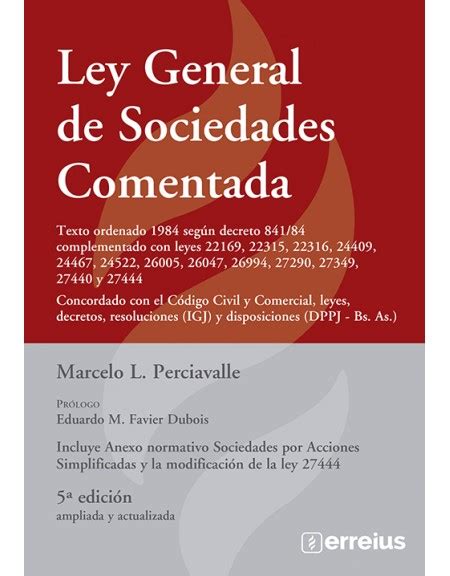 Ley General De Sociedades Comentada 5 Ed