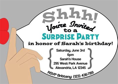 Printable Surprise Party Invitation By Peachykeenprintables 6 00