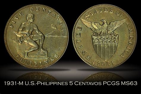 Michael Kittle Rare Coins 1931 M Us Philippines 5 Centavos Pcgs Ms63