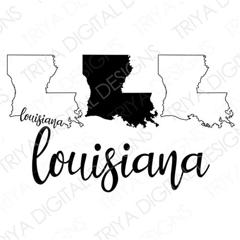 Louisiana Svg Bundle Louisiana Outline With Text State Of Etsy