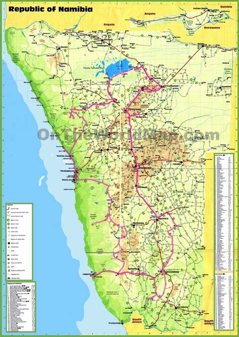 Namibia tourist map