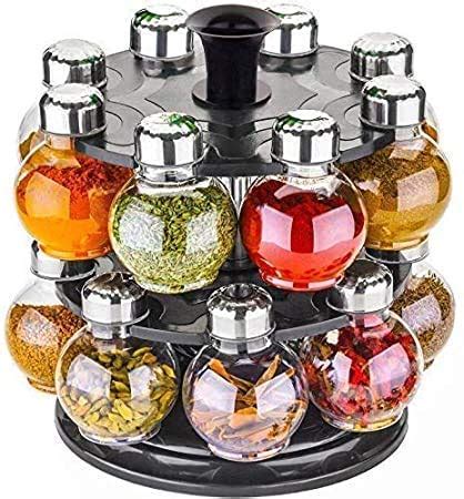 BTOS Multipurpose Plastic Big Revolving Spice Countertop Rack 16 In 1