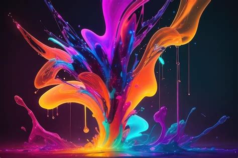 Premium AI Image Neon Liquids Abstract Background