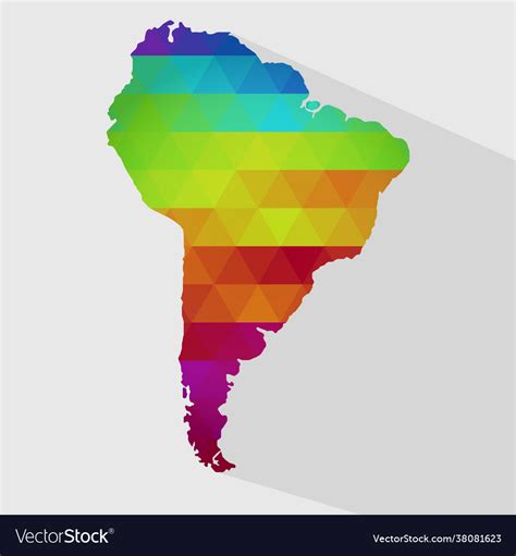 Map Colorful South America Royalty Free Vector Image