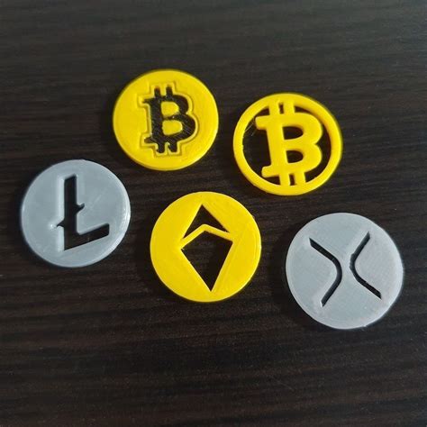 Crypto Token Coins Pack For Shopping Cart Btc Ltc Eth Xrp 3d