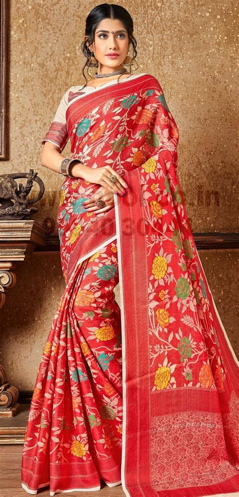 Nool Co In Product Sarees Kolkata Organza Silk Saris Red